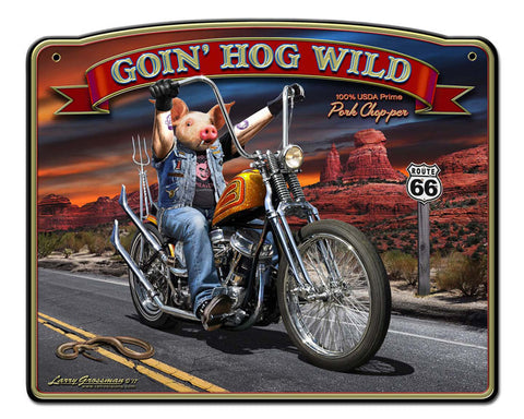 Goin'-Hog-Wild-Vintage-Sign-Metal-Sign