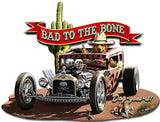 Bad to the Bone Rat Rod Vintage Sign Metal Sign