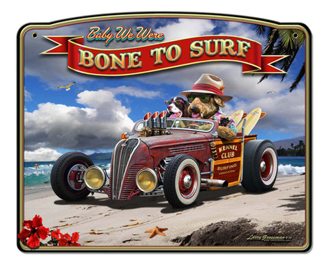 Bone to Surf Vintage Sign Metal Sign