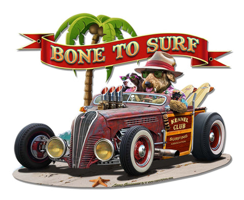 Bone to Surf Vintage Sign Metal Sign