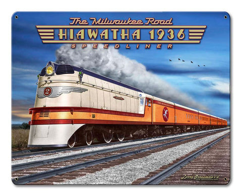 1936 Hiawatha Vintage Sign Metal Sign