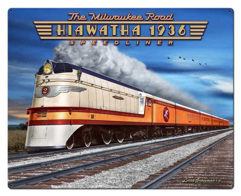 1936 Hiawatha Vintage Sign Metal Sign