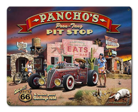 Pancho's-Poon-Tang-Pit-Stop-Vintage-Sign-Metal-Sign
