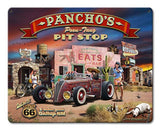 Pancho's Poon-Tang Pit Stop Vintage Sign Metal Sign