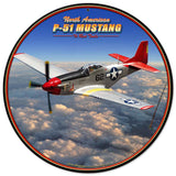 P-51 Mustang Vintage Sign Metal Sign