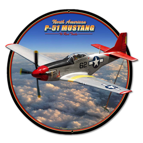 P-51 Mustang Vintage Sign Metal Sign