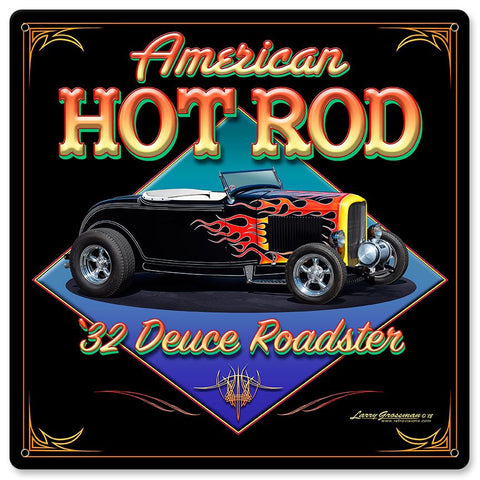American-Hot-Rod-'32-Vintage-Sign-Metal-Sign