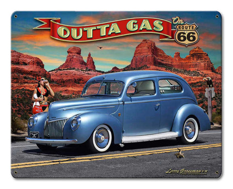 1939 Rod Sedan Rt 66 Vintage Sign Metal Sign