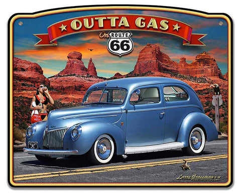 1939 Rod Sedan Rt 66 Vintage Sign Metal Sign