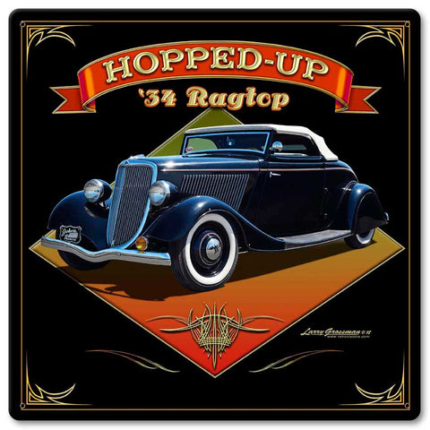 1934 Ragtop Rod Vintage Sign Metal Sign