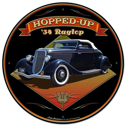 1934 Ragtop Rod Vintage Sign Metal Sign