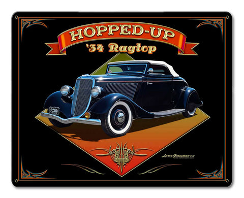 1934 Ragtop Rod Vintage Sign Metal Sign