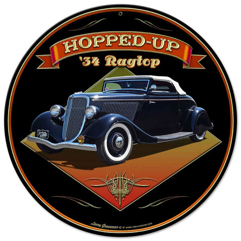 1934 Ragtop Rod Vintage Sign Metal Sign