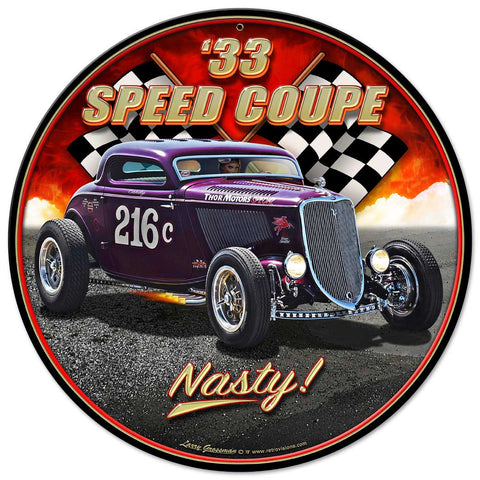 1933 Speed Coupe Vintage Sign Metal Sign
