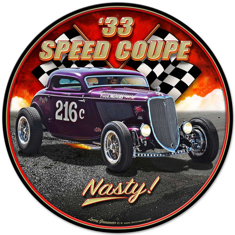 1933 Speed Coupe Vintage Sign Metal Sign