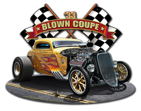 1933 BLOWN COUPE 2 Vintage Sign Metal Sign