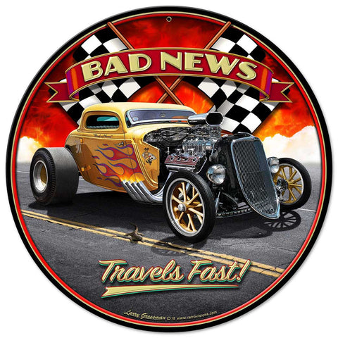 1933 Bad News Vintage Sign Metal Sign