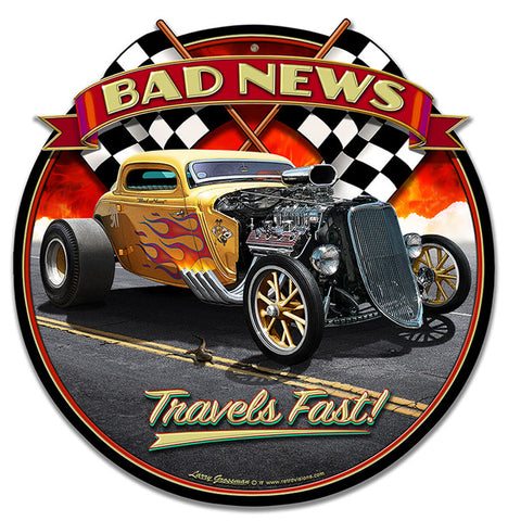 1933 Bad News Vintage Sign Metal Sign