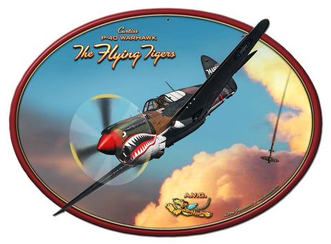 P-40 Flying Tiger Vintage Sign Metal Sign