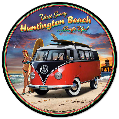 Huntington Beach VW Vintage Sign Metal Sign