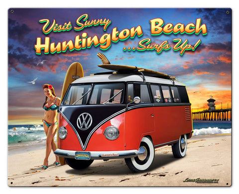 Huntington Beach VW Vintage Sign Metal Sign