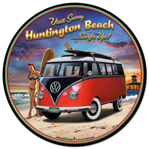 Huntington Beach VW Metal Sign