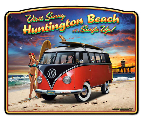 Huntington Beach VW Frame Vintage Sign Metal Sign