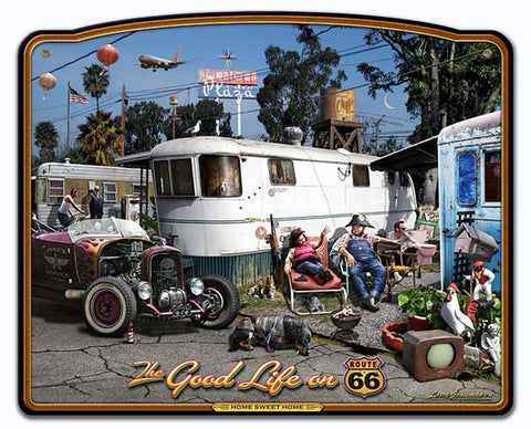The Good Life Frame Vintage Sign Metal Sign