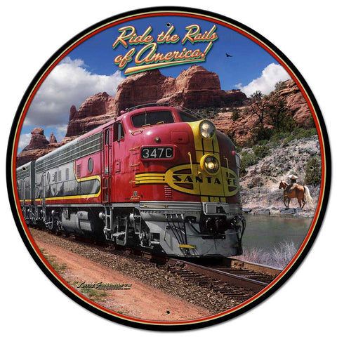 Ride-The-Rails-Of-America-Vintage-Sign-Metal-Sign