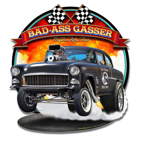 1955-Bad-Ass-Gasser-3D-Cut-Out-Vintage-Sign-Metal-Sign