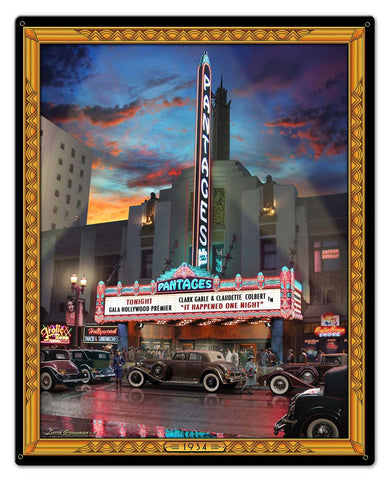 Pantages Theatre Vintage Sign Metal Sign