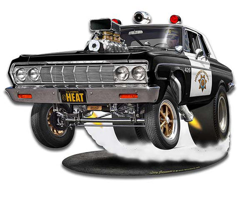 Mopar Cop Car Cut-out Vintage Sign Metal Sign