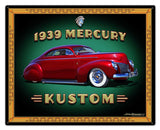 1939 Merc Kustom Frame Vintage Sign Metal Sign