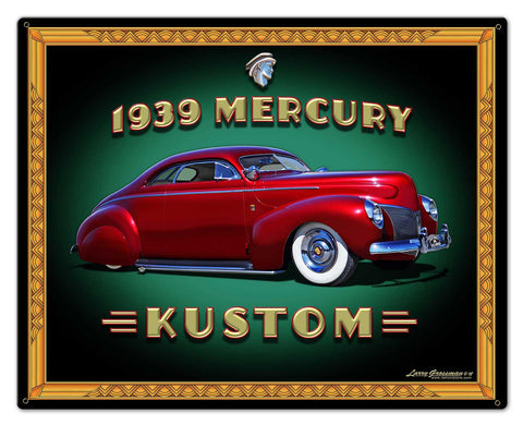 1939 Merc Kustom Frame Vintage Sign Metal Sign