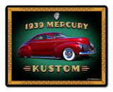 1939 Merc Kustom Frame Vintage Sign Metal Sign