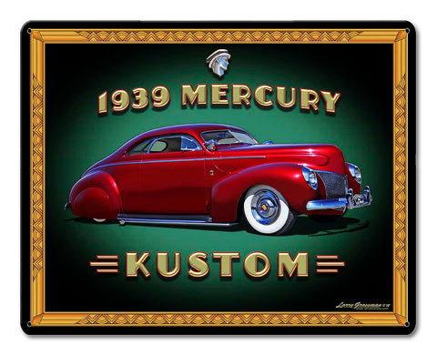 1939 Merc Kustom Frame Vintage Sign Metal Sign