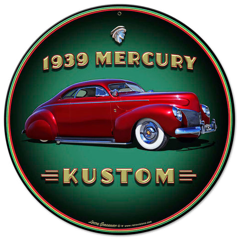 1939 Merc Kustom Vintage Sign Metal Sign