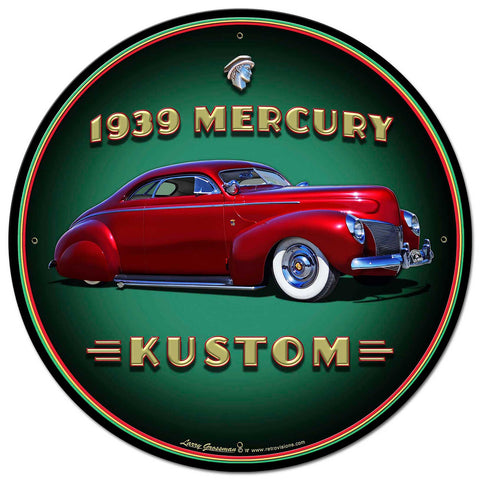 1939 Merc Kustom Vintage Sign Metal Sign