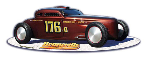 Bonneville Speed Coupe Cut-out Vintage Sign Metal Sign
