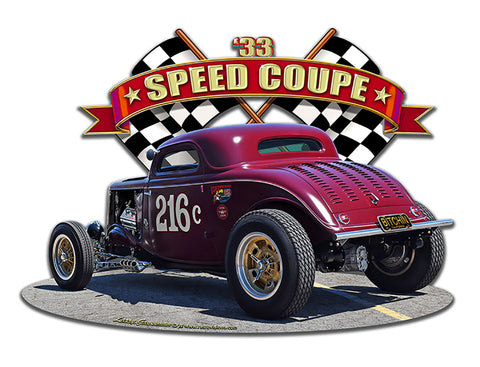 1933 Speed Coupe Vintage Sign Metal Sign