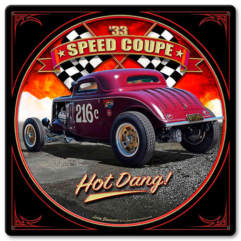 1933 Speed Coupe Vintage Sign Metal Sign