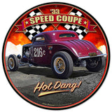 1933 Speed Coupe 14inch Round Vintage Sign Metal Sign