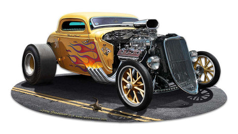 1933 Blown Coupe Vintage Sign Metal Sign