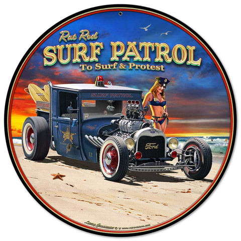 1929-Rat-Rod-Surf-Patrol-Vintage-Sign-Metal-Sign