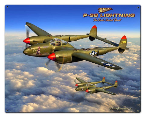P-38 Lightning Vintage Sign Metal Sign