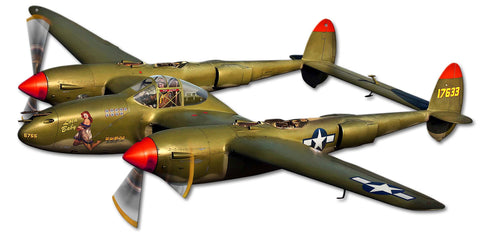 P-38-Lightning-Cutout-Vintage-Sign-Metal-Sign