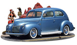 1939 Rod Sedan Cutout Vintage Sign Metal Sign