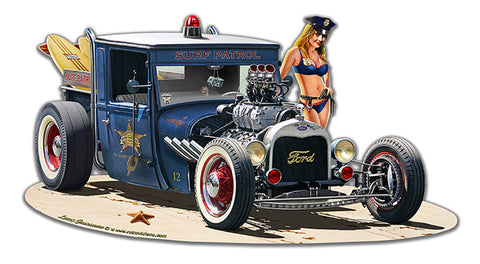 1929-Rat-Rod-Surf-Patrol-Vintage-Sign-Metal-Sign