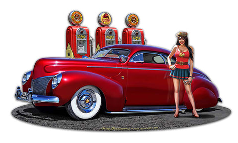 1939 Merc Kustom Fill-up Vintage Sign Metal Sign