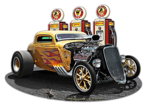 1933 Blown Coupe Fill-up Vintage Sign Metal Sign